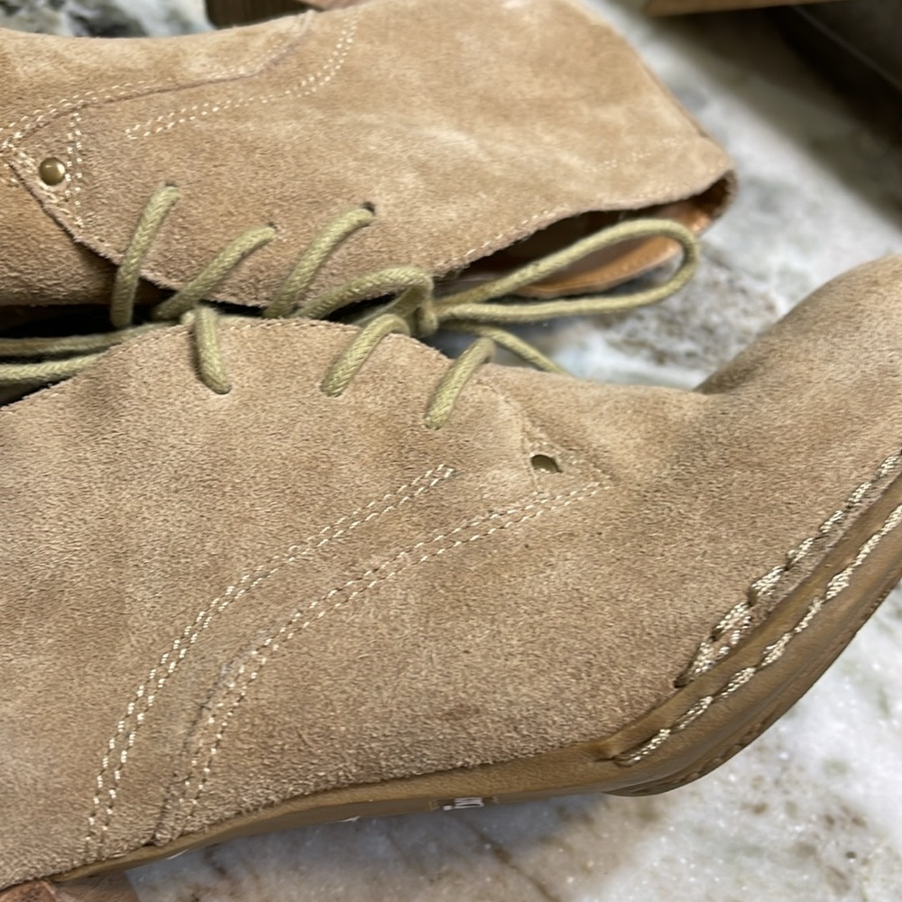 Axxiom DESI Tan Suede Heeled Ankle Booties 9 - Picture 10 of 13